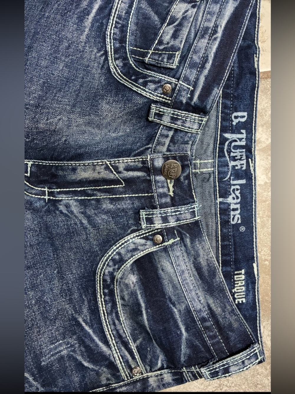 B. Tuff Torque Bootcut Jeans Mens 31x34 Medium Wash Western Cowboy Like New - Picture 7 of 13